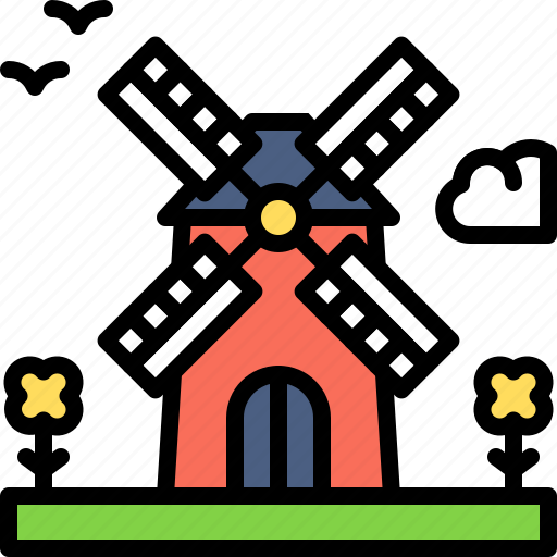 Landscape, land, terrain, windmill icon - Download on Iconfinder