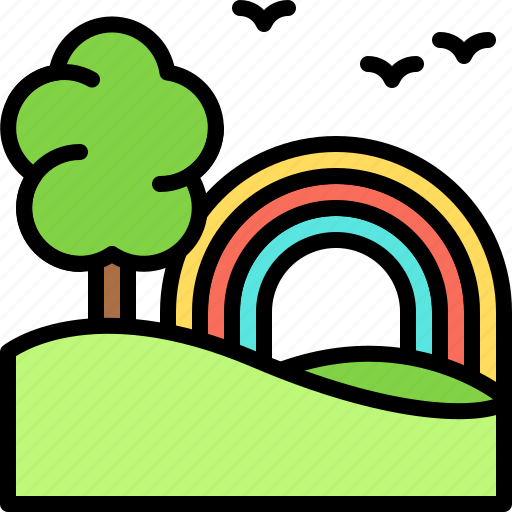 Landscape, land, terrain, rainbow icon - Download on Iconfinder