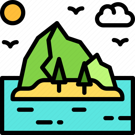 Landscape, land, terrain, island, mountain, sea icon - Download on Iconfinder