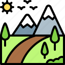 landscape, land, terrain, mountain, forest