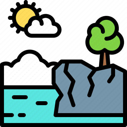 Landscape, land, terrain, cliff, sea icon - Download on Iconfinder