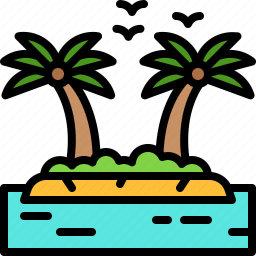 Landscape, land, terrain, island, palm icon - Download on Iconfinder