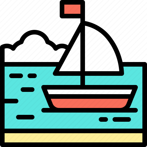Landscape, land, terrain, sea, boat icon - Download on Iconfinder