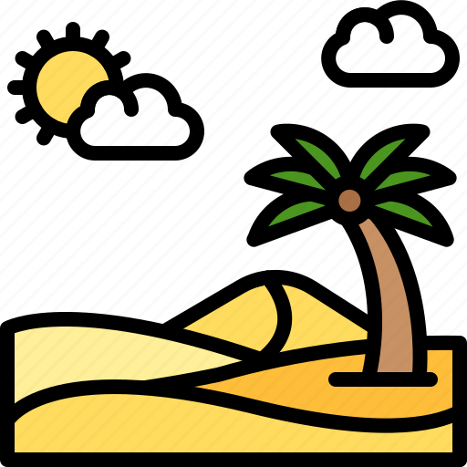 Landscape, land, terrain, dune, desert, sand, palm icon - Download on Iconfinder