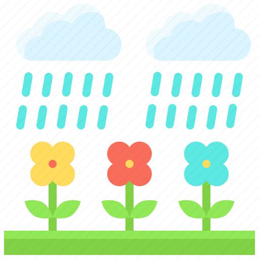 Landscape, land, terrain, flower, rain, garden icon - Download on Iconfinder