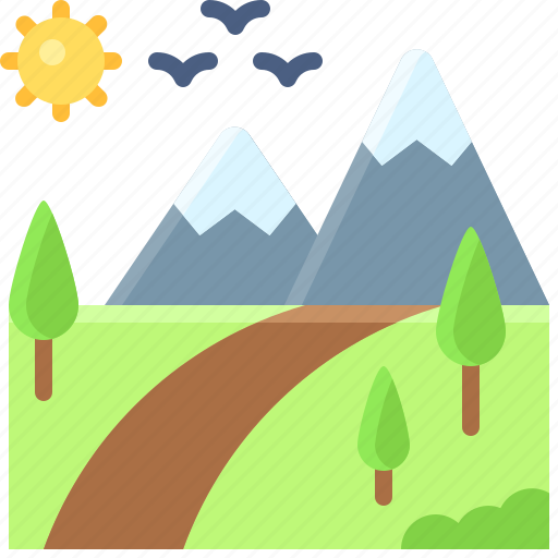Landscape, land, terrain, tree, mountain icon - Download on Iconfinder