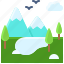 landscape, land, terrain, lake, tree, mountain 