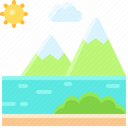 Landscape, land, terrain, river, lake icon - Download on Iconfinder