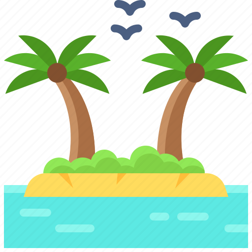 Landscape, land, terrain, island, palm, sea icon - Download on Iconfinder