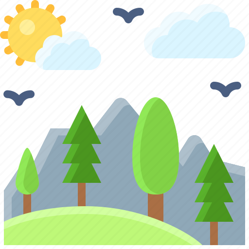 Landscape, land, terrain, mountain, forest, tree icon - Download on Iconfinder
