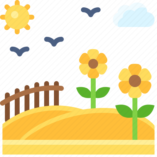Landscape, land, terrain, garden, flower, sunflower icon - Download on Iconfinder