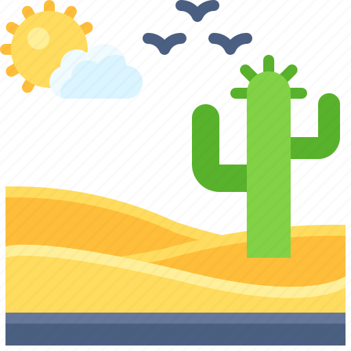 Landscape, land, terrain, desert, sand, cactus icon - Download on Iconfinder
