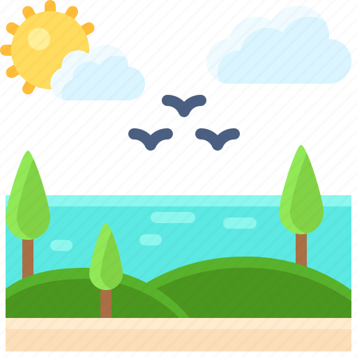 Landscape, land, terrain, sea, tree icon - Download on Iconfinder