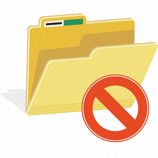 Directory, folder, forbidden, document, erase, hide, remove icon - Download on Iconfinder