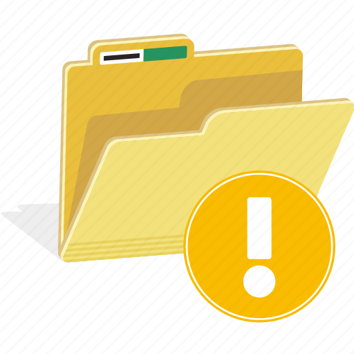 Directory, file, folder, sign, warning, data, document icon - Download on Iconfinder