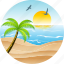 beach, bird, hotel, landscape, nature, pacific, palm, sun, tourism, tropical 