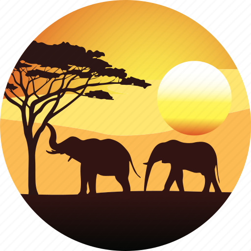 Africa, elephant, horizon, landscape, nature, safari, savanah icon - Download on Iconfinder