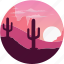 cactus, desert, famous, landscape, nature, place, sunset 
