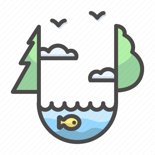 Ecosystem, fish, lake, landscape, nature icon - Download on Iconfinder