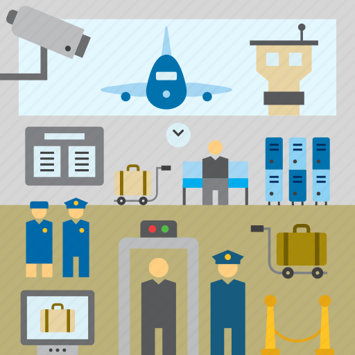 Airplane, airport, baggage, luggage, plane, security control, transport icon - Download on Iconfinder