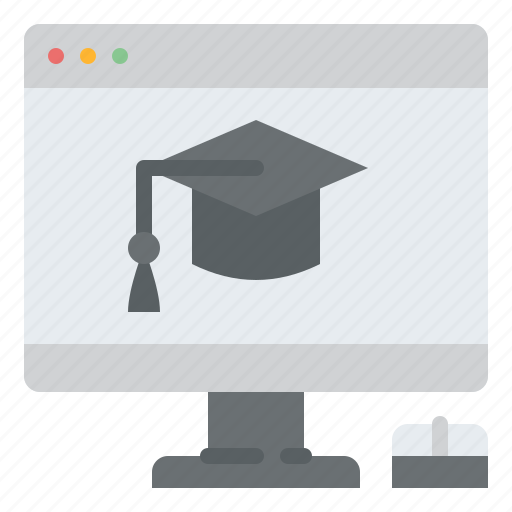 Computer, graduated, hat, online, study icon - Download on Iconfinder