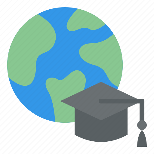 Worldwide, world, graduated, hat icon - Download on Iconfinder