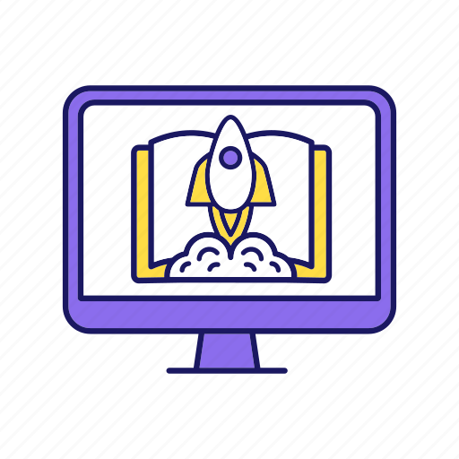 Education, express course, foreign, language, learning, online, rocket launch icon - Download on Iconfinder