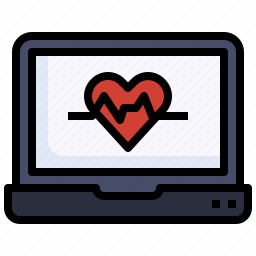 Health, heart, rate, monitor, laptop, computer, screen icon - Download on Iconfinder