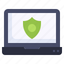 shield, online, security, protection, laptop, computer
