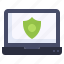 shield, online, security, protection, laptop, computer 