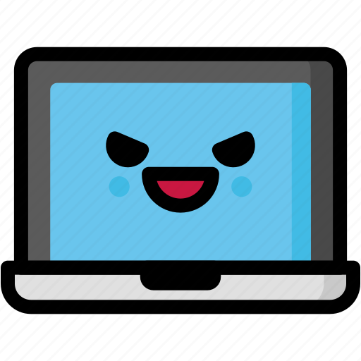 Emoji, emotion, evil, expression, face, feeling, laptop icon - Download on Iconfinder