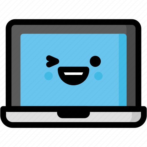 Emoji, emotion, expression, face, feeling, happy, laptop icon - Download on Iconfinder