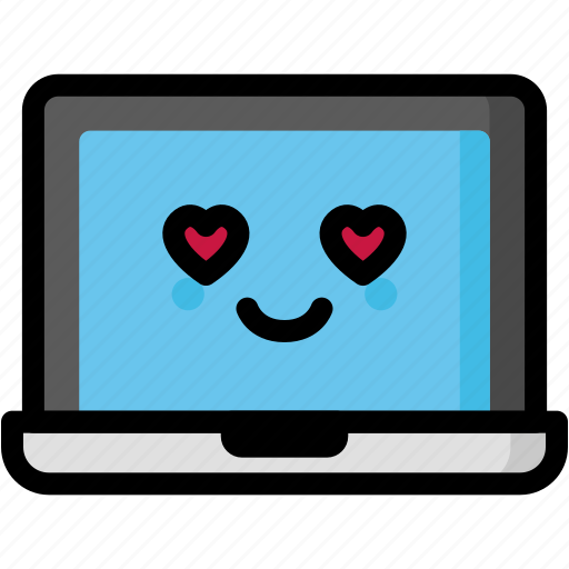 Emoji, emotion, expression, face, feeling, laptop, love icon - Download on Iconfinder