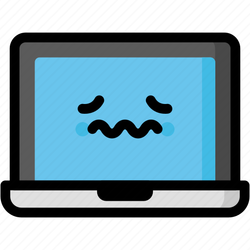 Emoji, emotion, expression, face, feeling, laptop, nervous icon - Download on Iconfinder