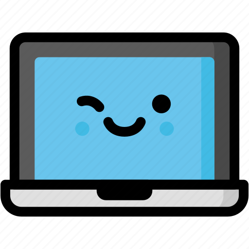 Emoji, emotion, expression, face, feeling, laptop, smile icon - Download on Iconfinder
