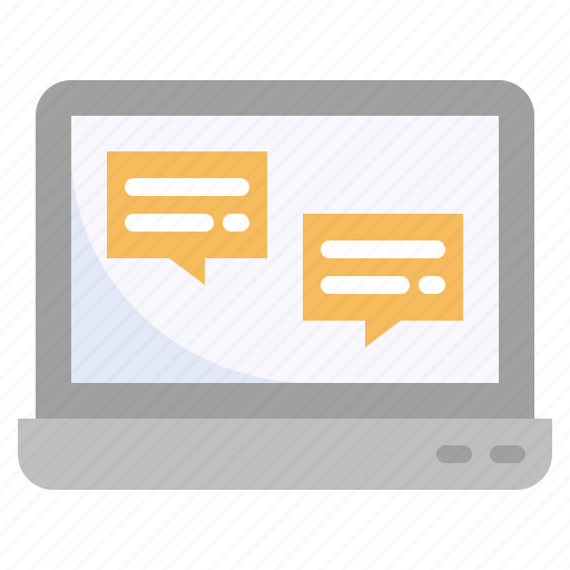 Message, dialogue, conversation, chat, speech, bubble, laptop icon - Download on Iconfinder