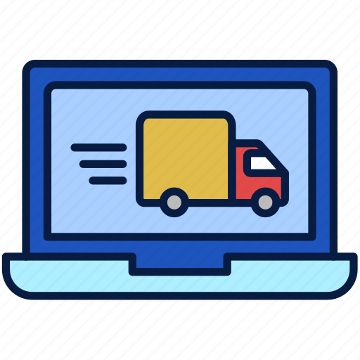 Laptop, delivery, truck, online, internet, screen, notebook icon - Download on Iconfinder