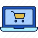 laptop, shopping, cart, online, internet, screen, notebook, device, pc