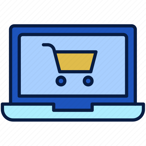 Laptop, shopping, cart, online, internet, screen, notebook icon - Download on Iconfinder