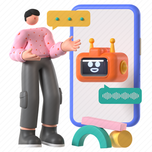 Chatbot, assistant, robot, smartphone, communication, artificial intelligence, ai 3D illustration - Download on Iconfinder