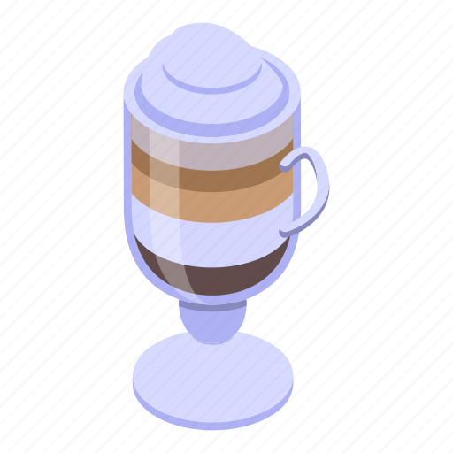 Latte, glass, isometric icon - Download on Iconfinder