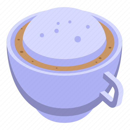 Latte, aromatic, cup, isometric icon - Download on Iconfinder