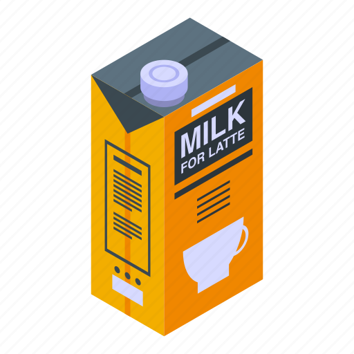 Milk, latte, isometric icon - Download on Iconfinder