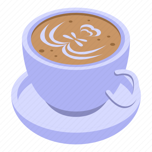 Latte, cup, isometric icon - Download on Iconfinder