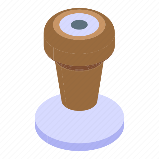 Coffee, tamper, isometric icon - Download on Iconfinder