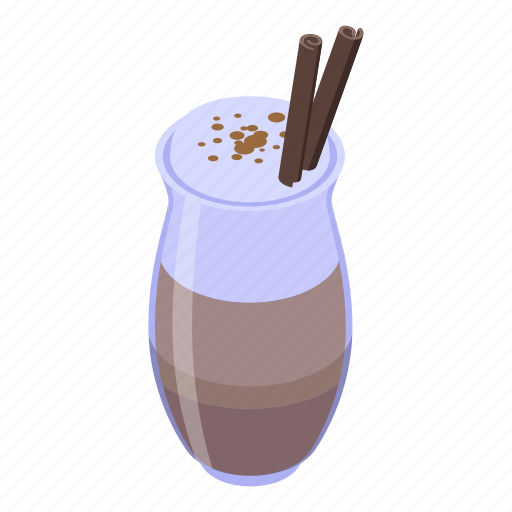 Cinnamon, latte, cup, isometric icon - Download on Iconfinder