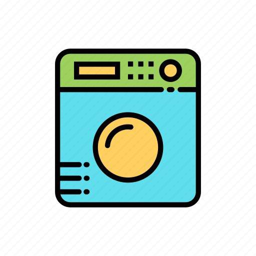 Blue, clean, equipment, household, laundry, machine, washing icon - Download on Iconfinder