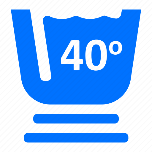 Degree, forty, laundry, washing icon - Download on Iconfinder