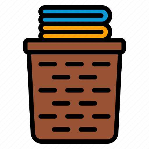 Basket, clean, furniture, laundry, towel icon - Download on Iconfinder