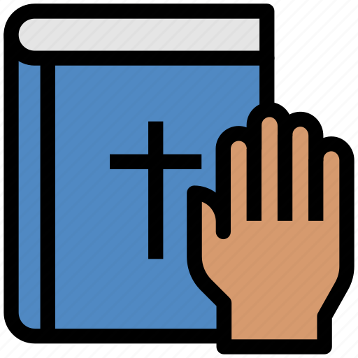 Bible, hand, justice, court, law, swear icon - Download on Iconfinder